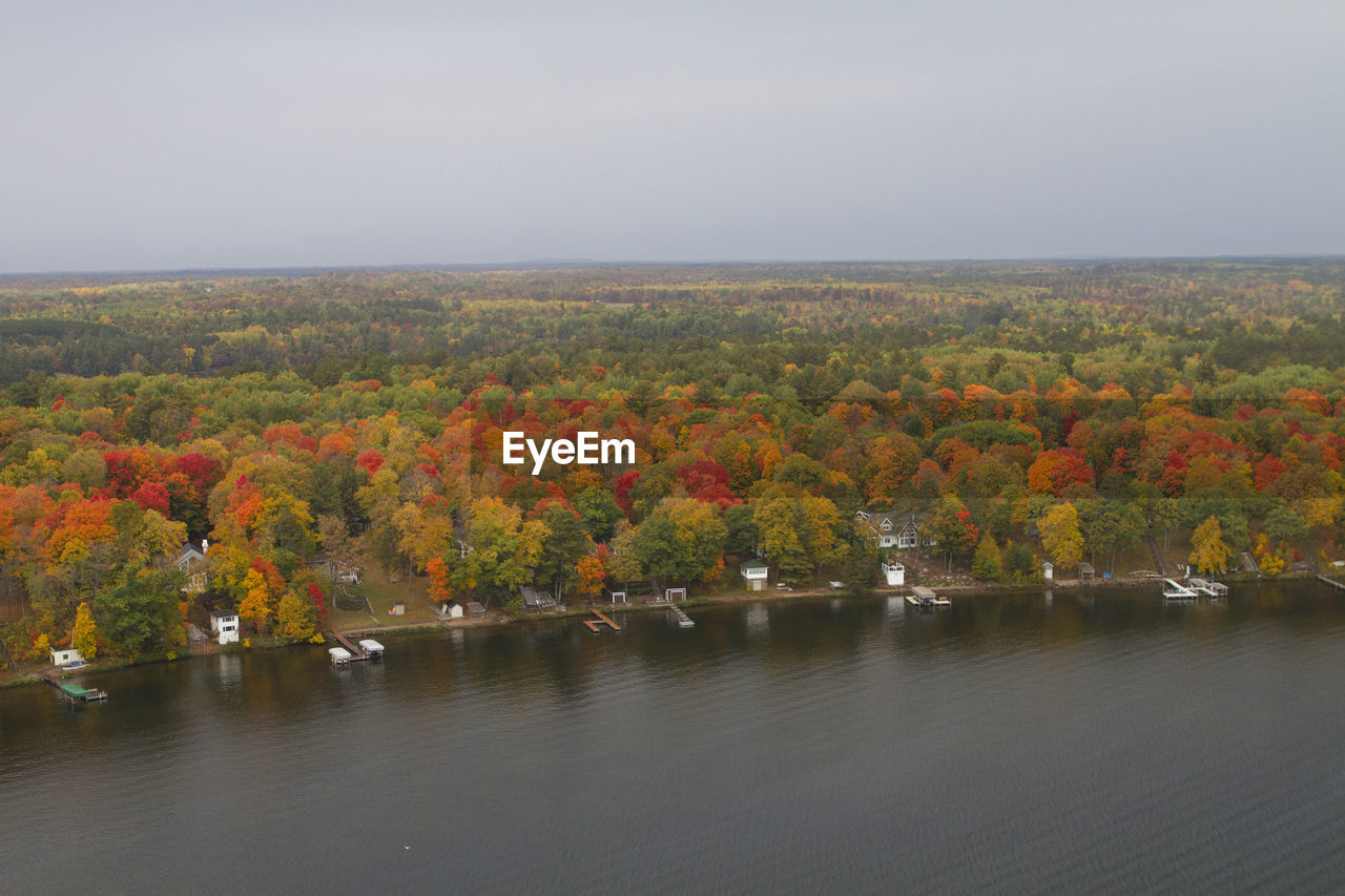 SCENIC VIEW OF AUTUMN TREES BY LANDSCAPE AGAINST SKY