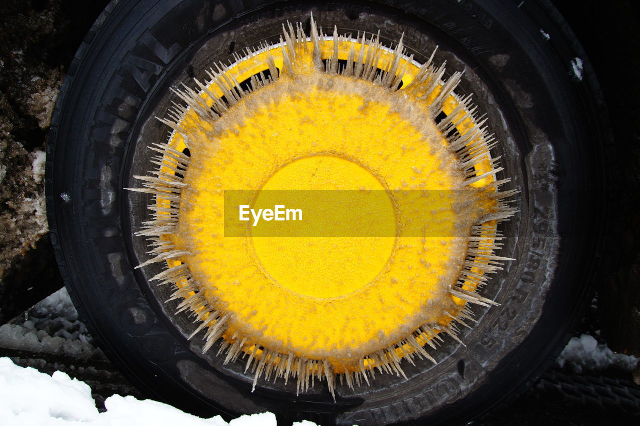 CLOSE UP OF A TIRE