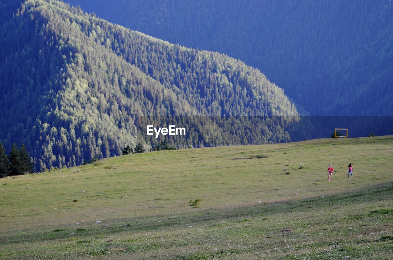 Scenic view of landscape and mountains