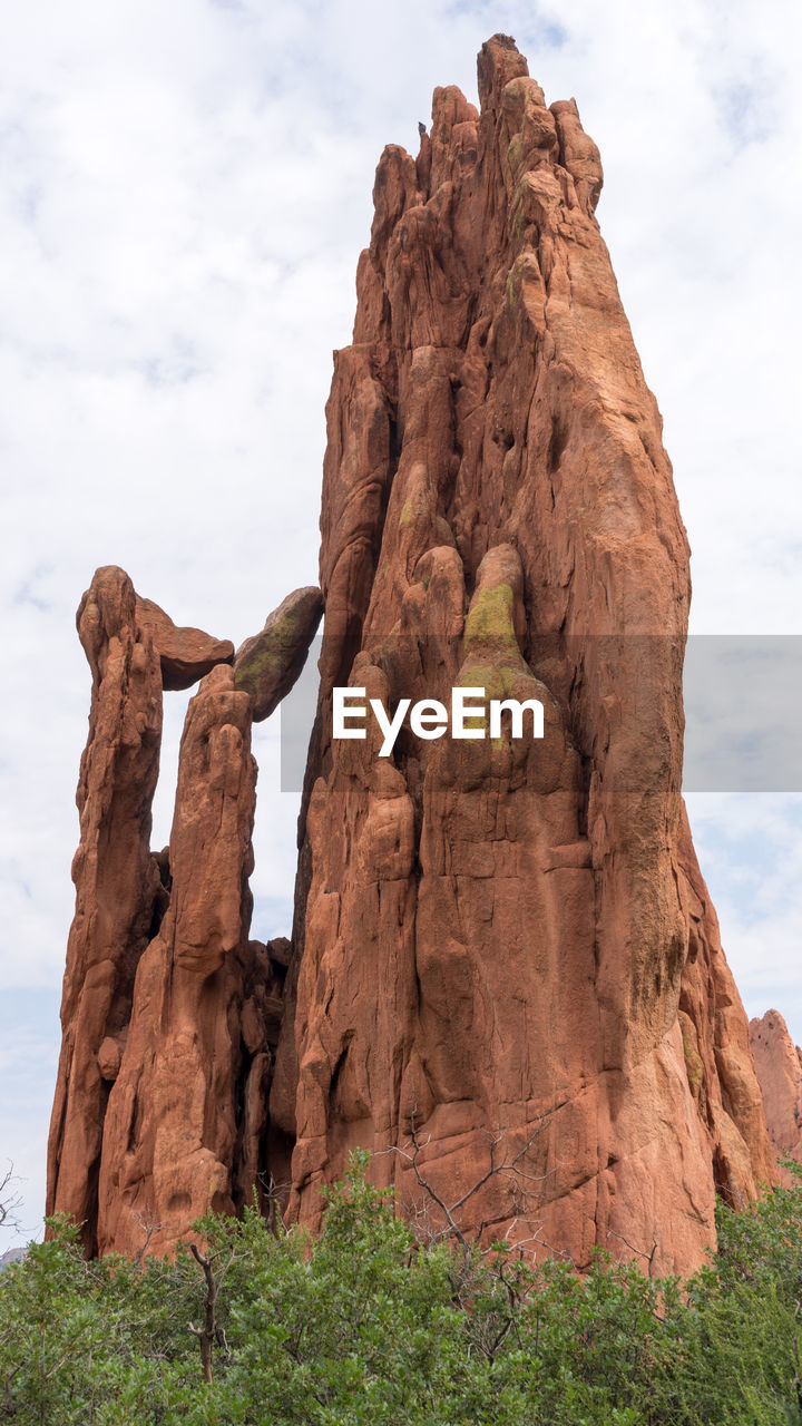 Low angle view of rock formation