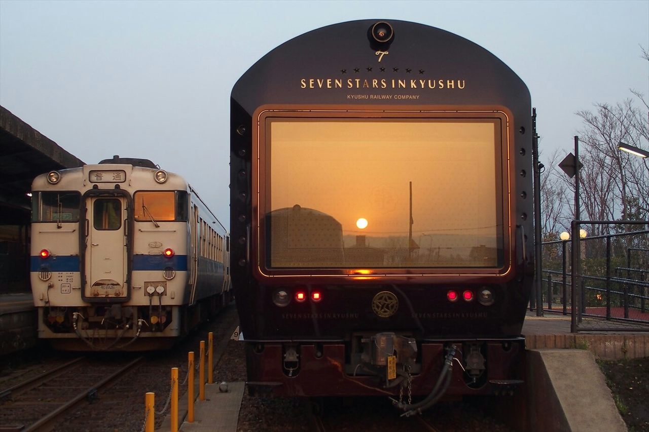 Railway station at sunrise