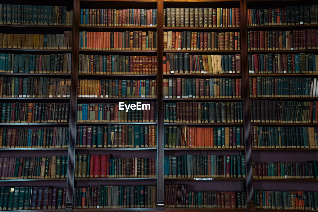 Full frame shot of bookshelves