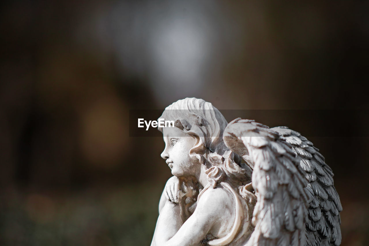 Close-up of angel statue