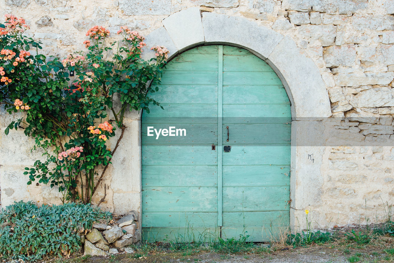 BLUE DOOR OF BUILDING