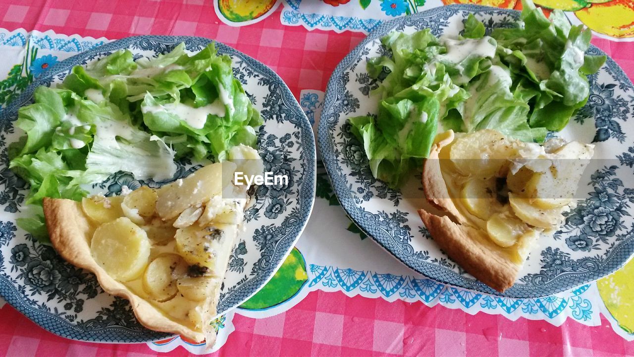 CLOSE-UP OF SERVED FOOD IN PLATE