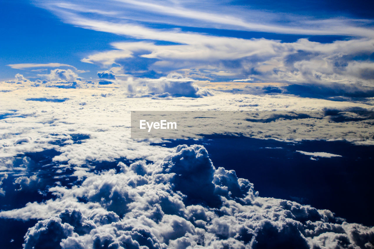 AERIAL VIEW OF CLOUDS IN BLUE SKY