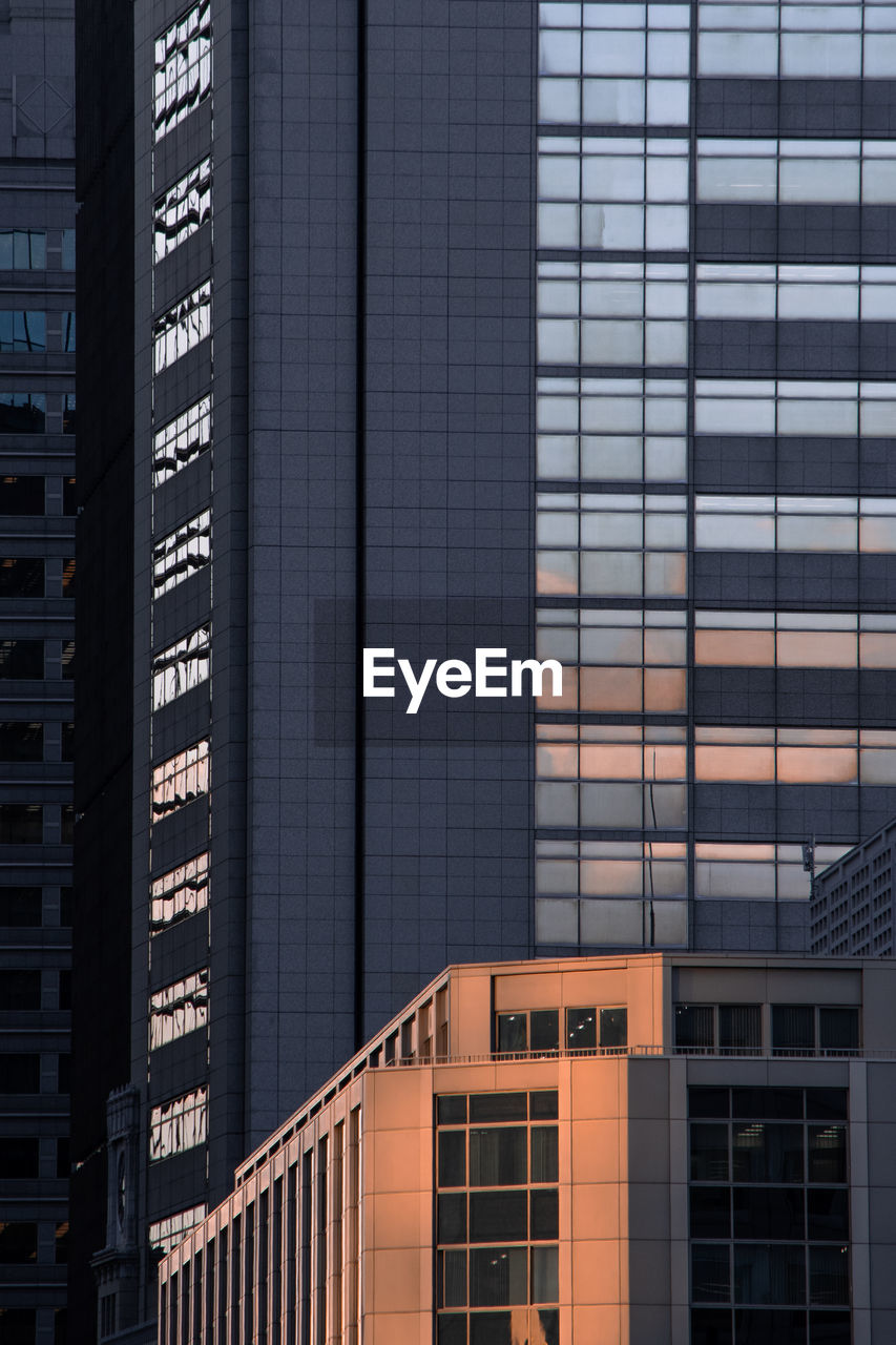 Low angle view of modern building in city
