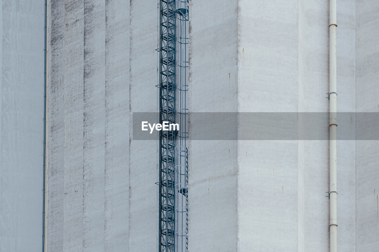 Detail view of concrete grain silo