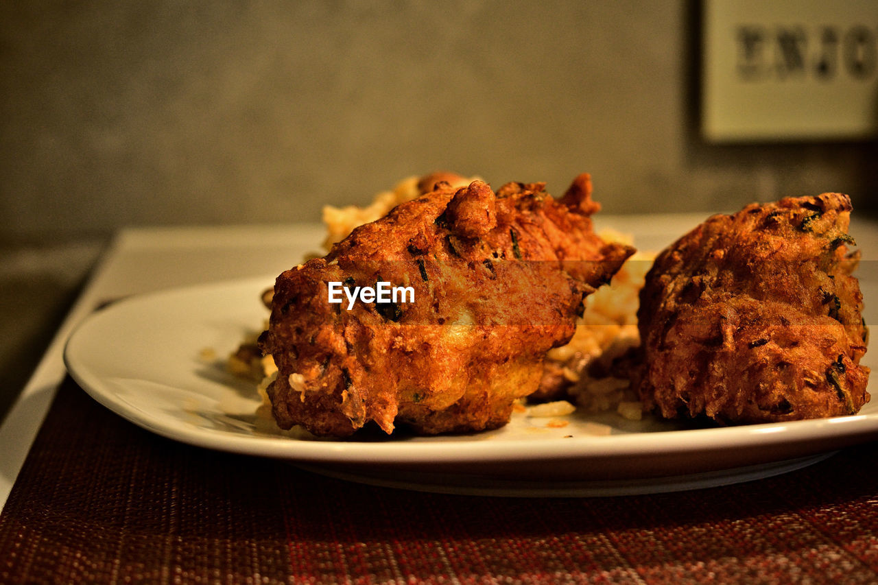 food and drink, food, baked, fried food, dish, plate, freshness, produce, indoors, no people, meat, dessert, focus on foreground, chicken meat, fast food, snack, meal, chicken, close-up, table, still life, healthy eating, fried chicken, wellbeing