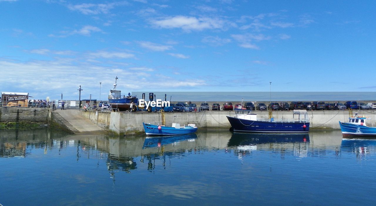 Boats in harbor