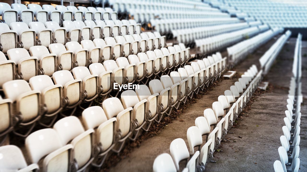 Empty chairs at stadium