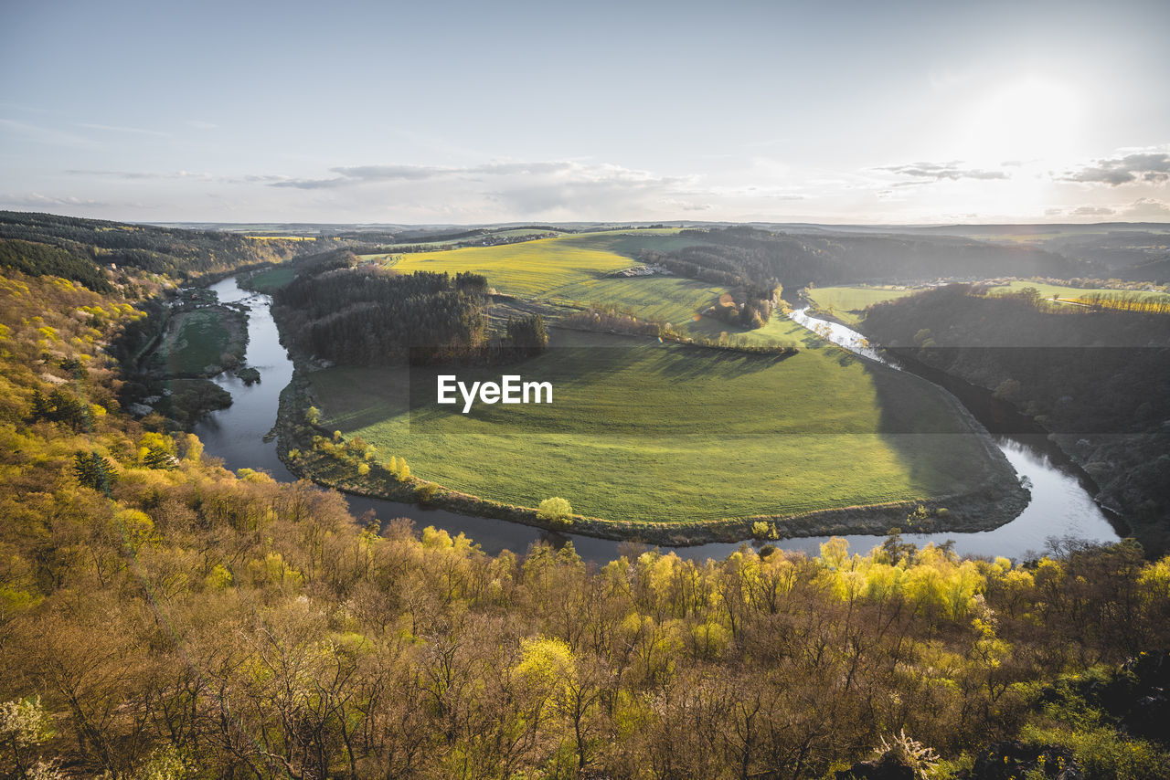 Scenic view of river against sky