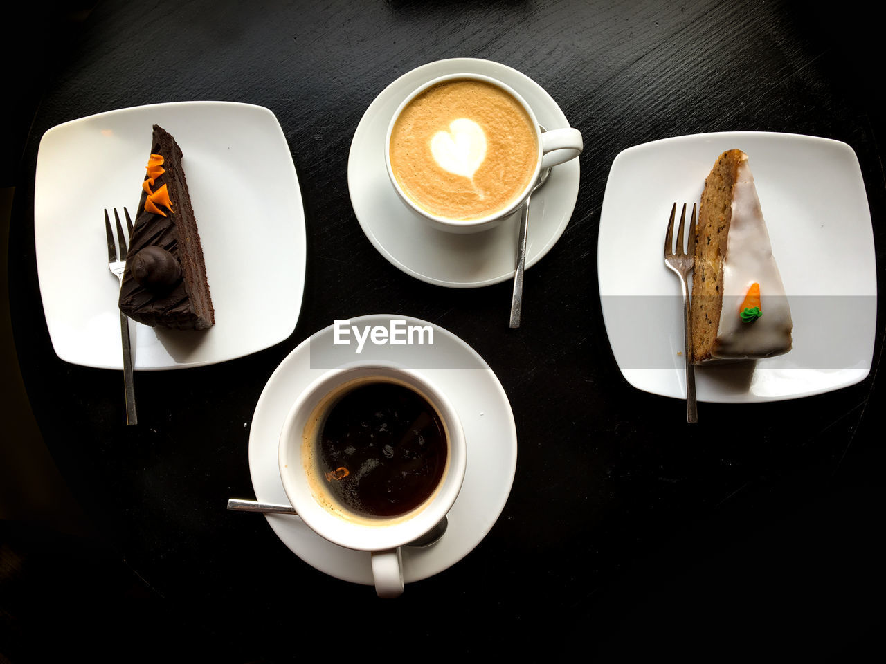 High angle view of breakfast on table