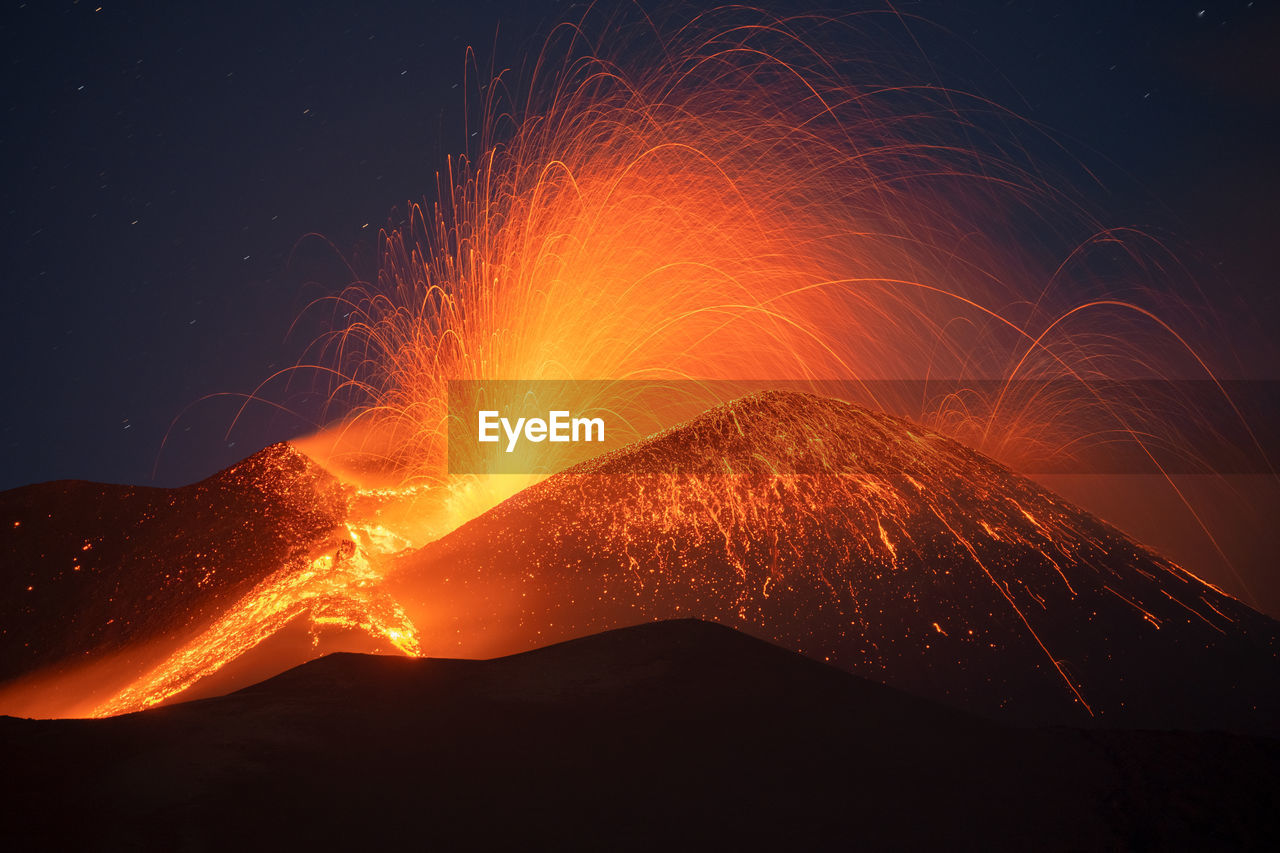 Etna eruption 2022 and winter snow