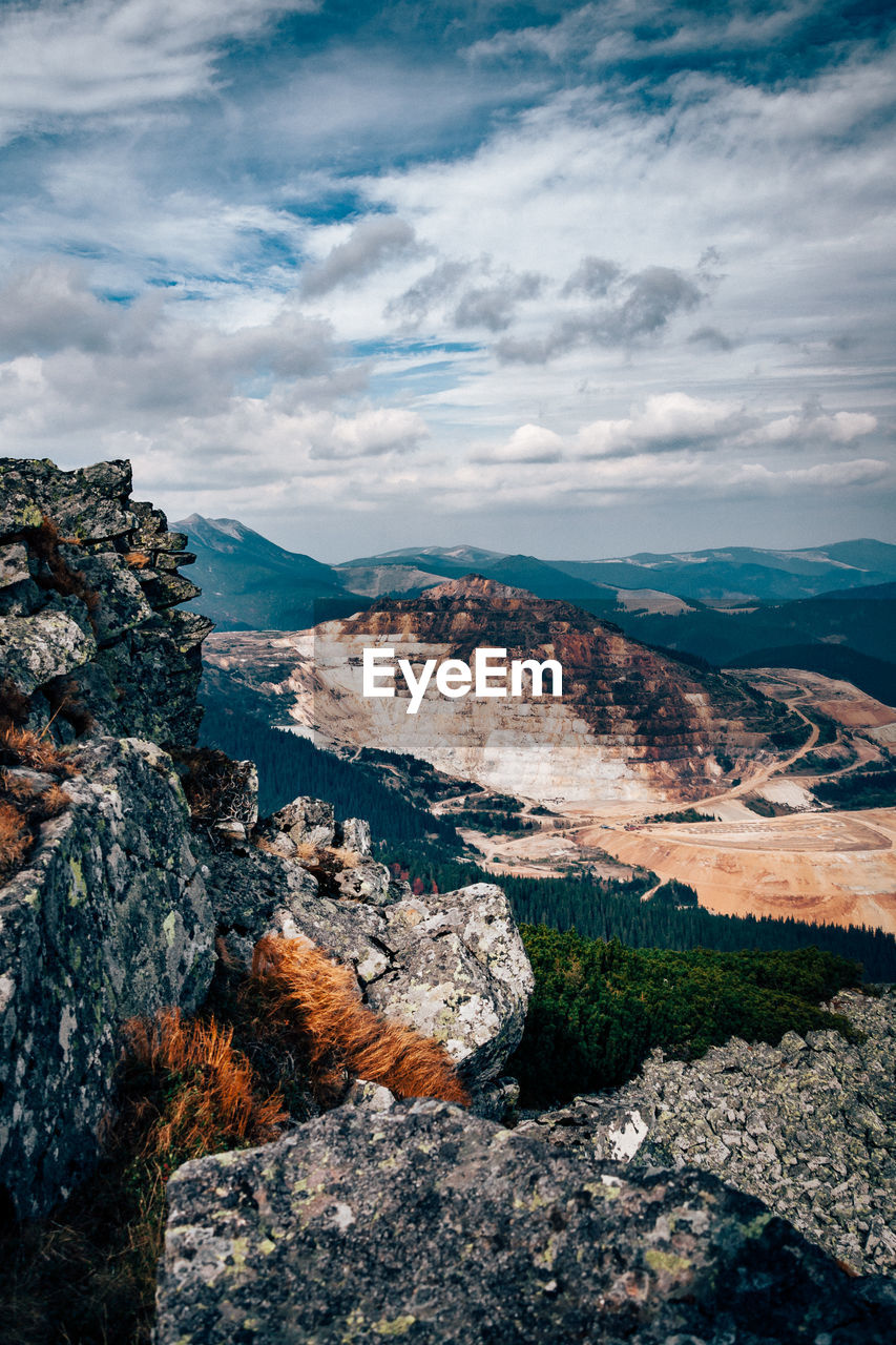 Scenic view of mountains against sky