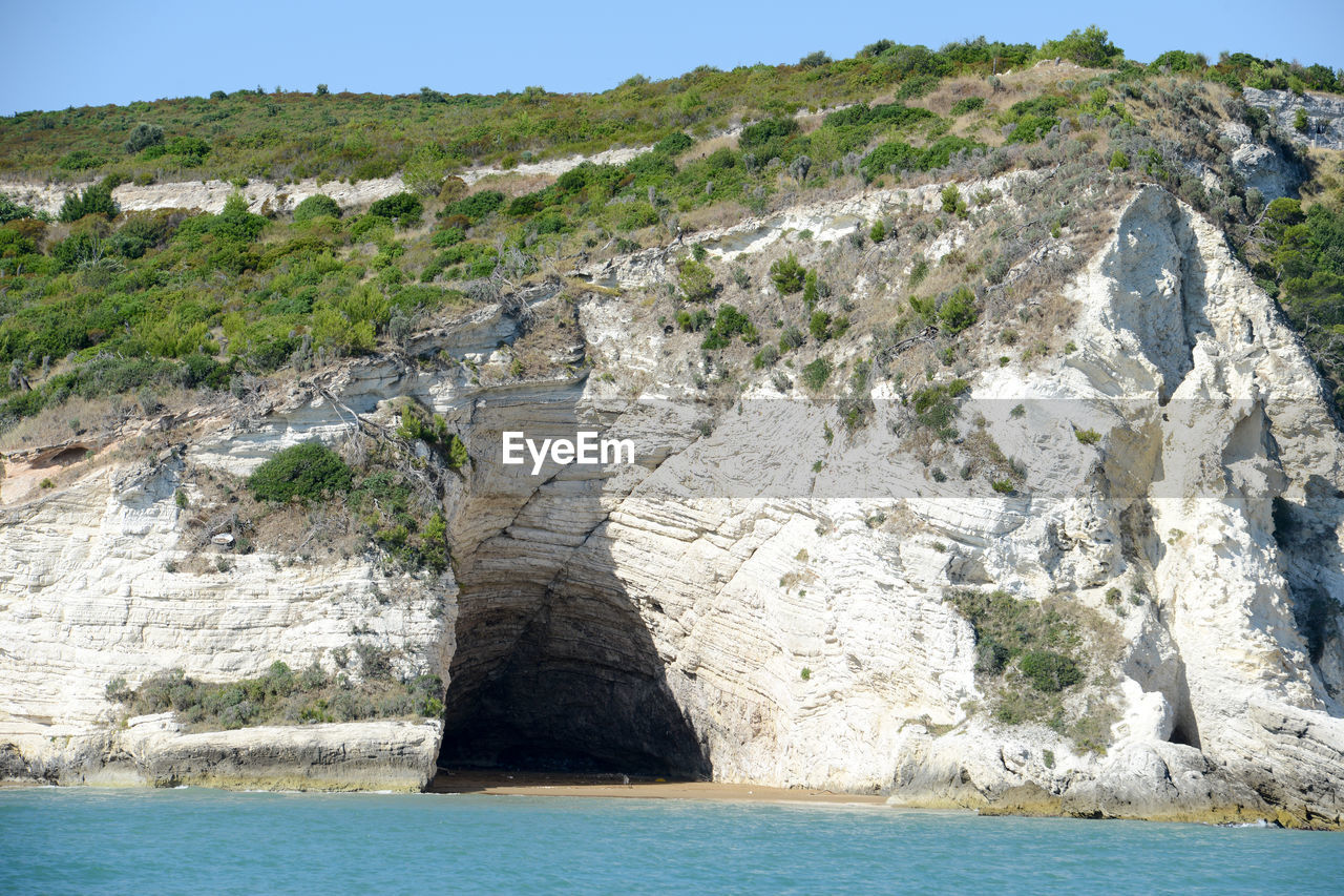 SCENIC VIEW OF ROCKS ON SEA AGAINST SKY