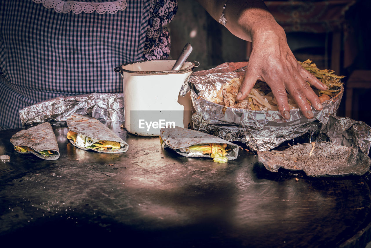 MAN HAVING FOOD