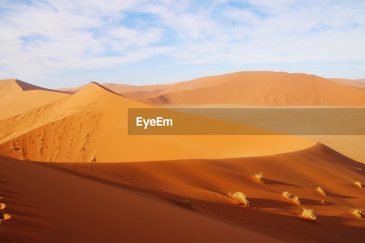 Scenic view of desert against sky