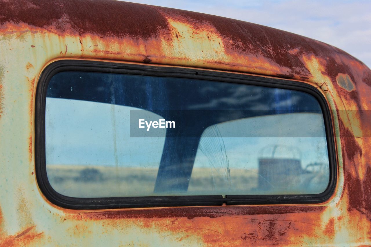 Window of old truck