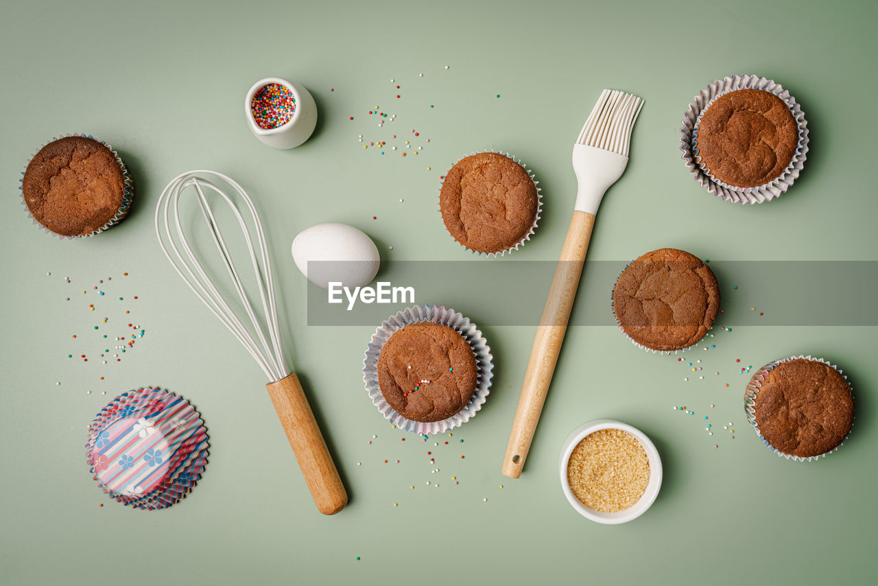 high angle view of food on white background