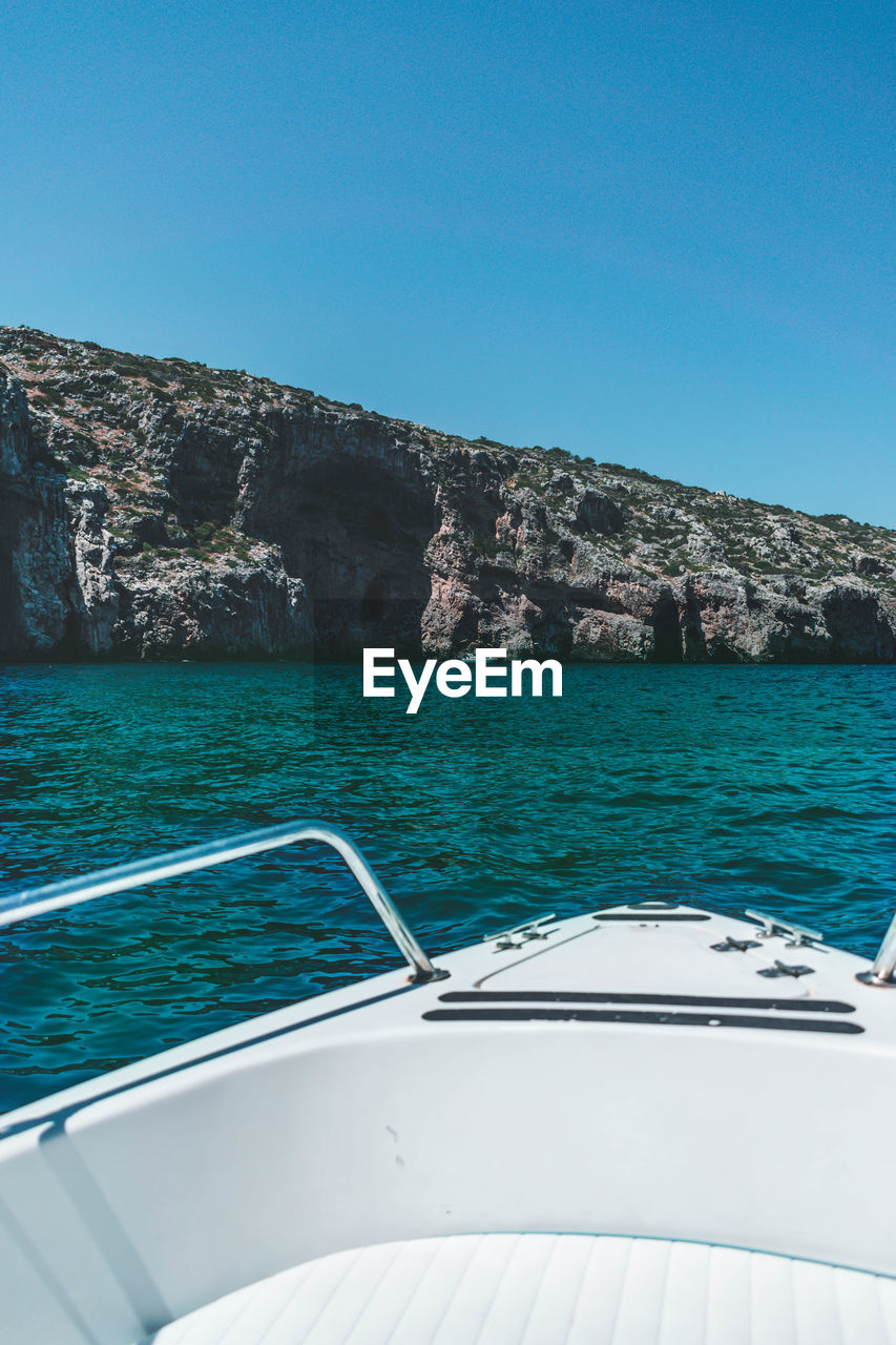 Scenic view of puglia from boat