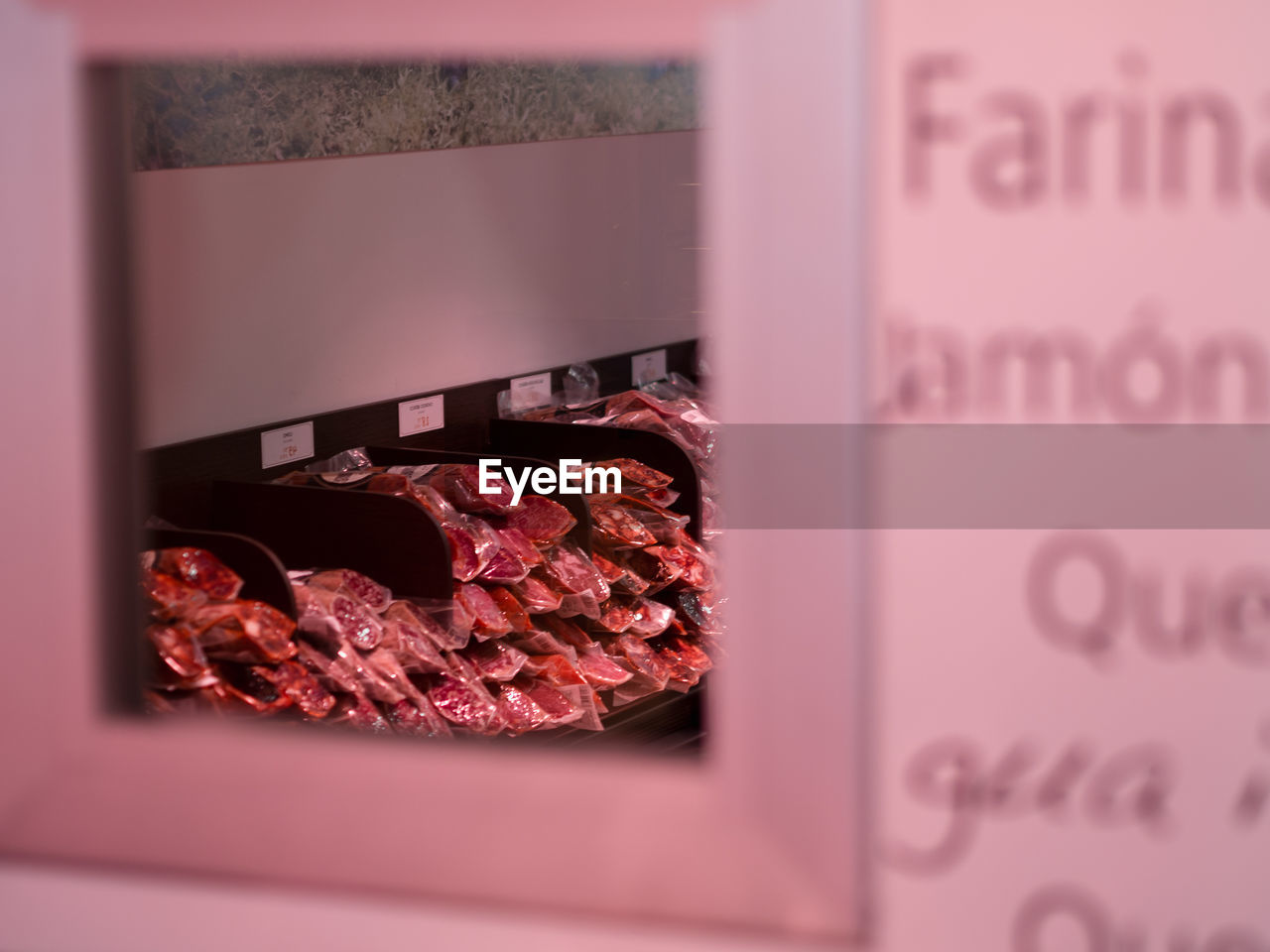 Close-up of processed meat in butcher shop