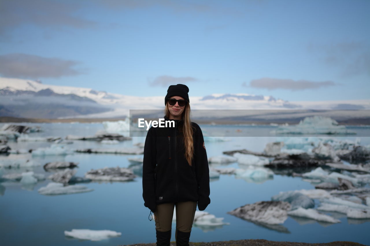 Portrait of young woman in iceland