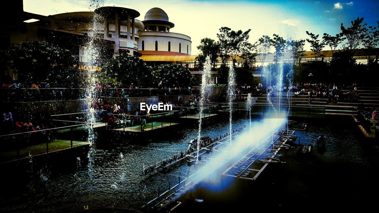 FOUNTAIN AGAINST SKY