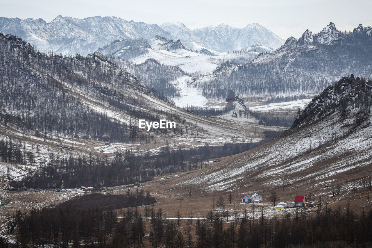 Scenic view of mountains against sky