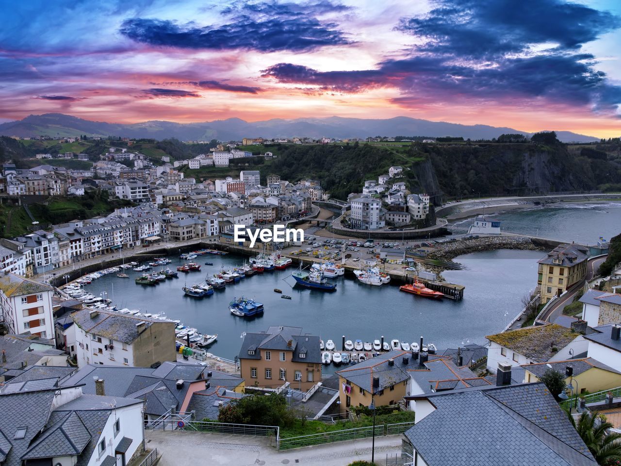 Touristic destination luarca, asturias, spain, europe. 