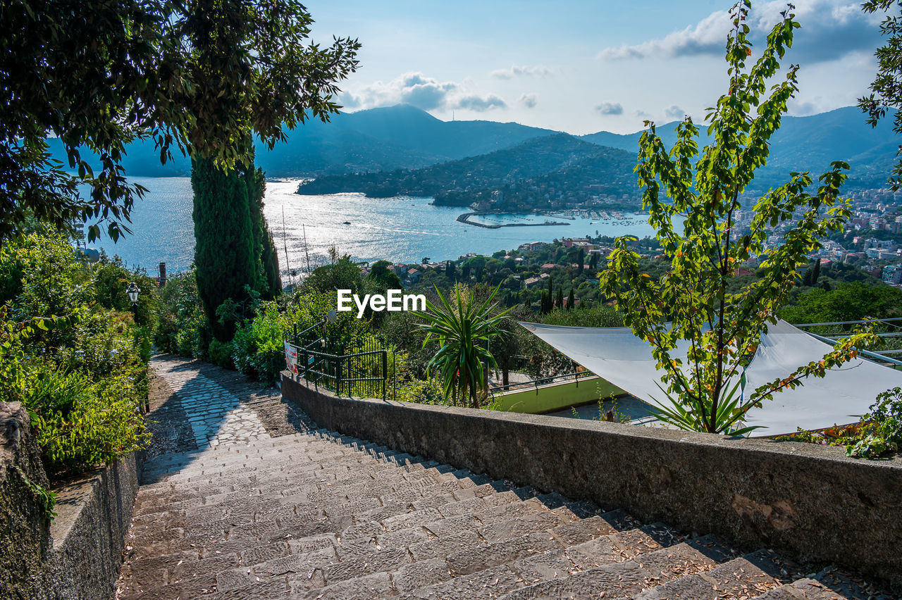 View of the gulf of rapallo on the italian riviera