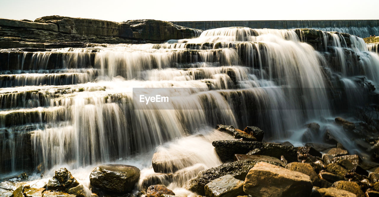 Scenic view of waterfall