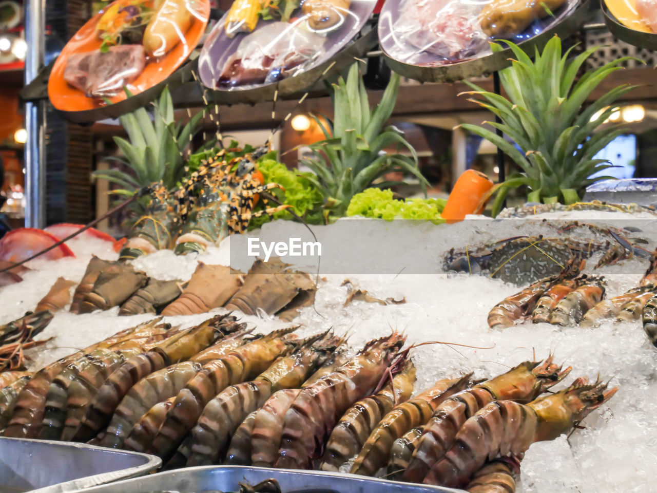 Close-up of fish for sale at market stall