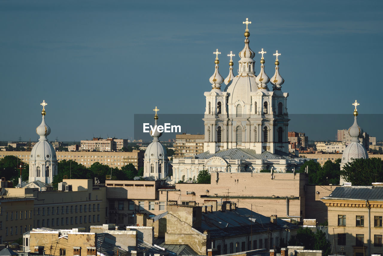 View of cathedral in city against sky