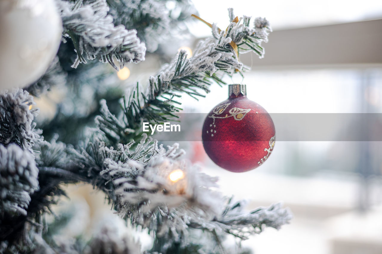 close-up of christmas decoration