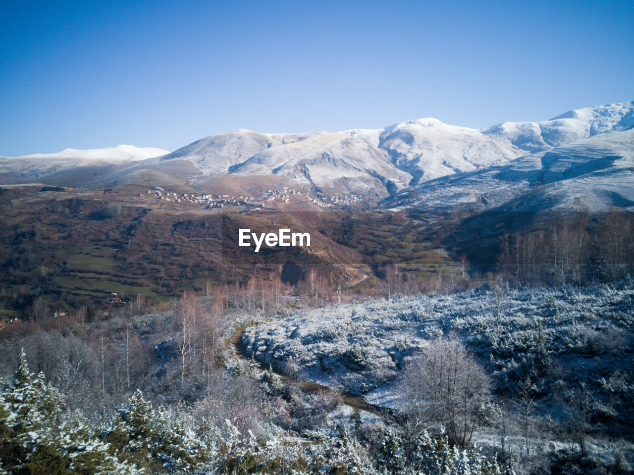 Scenic view of scardus mountain during the winter days 