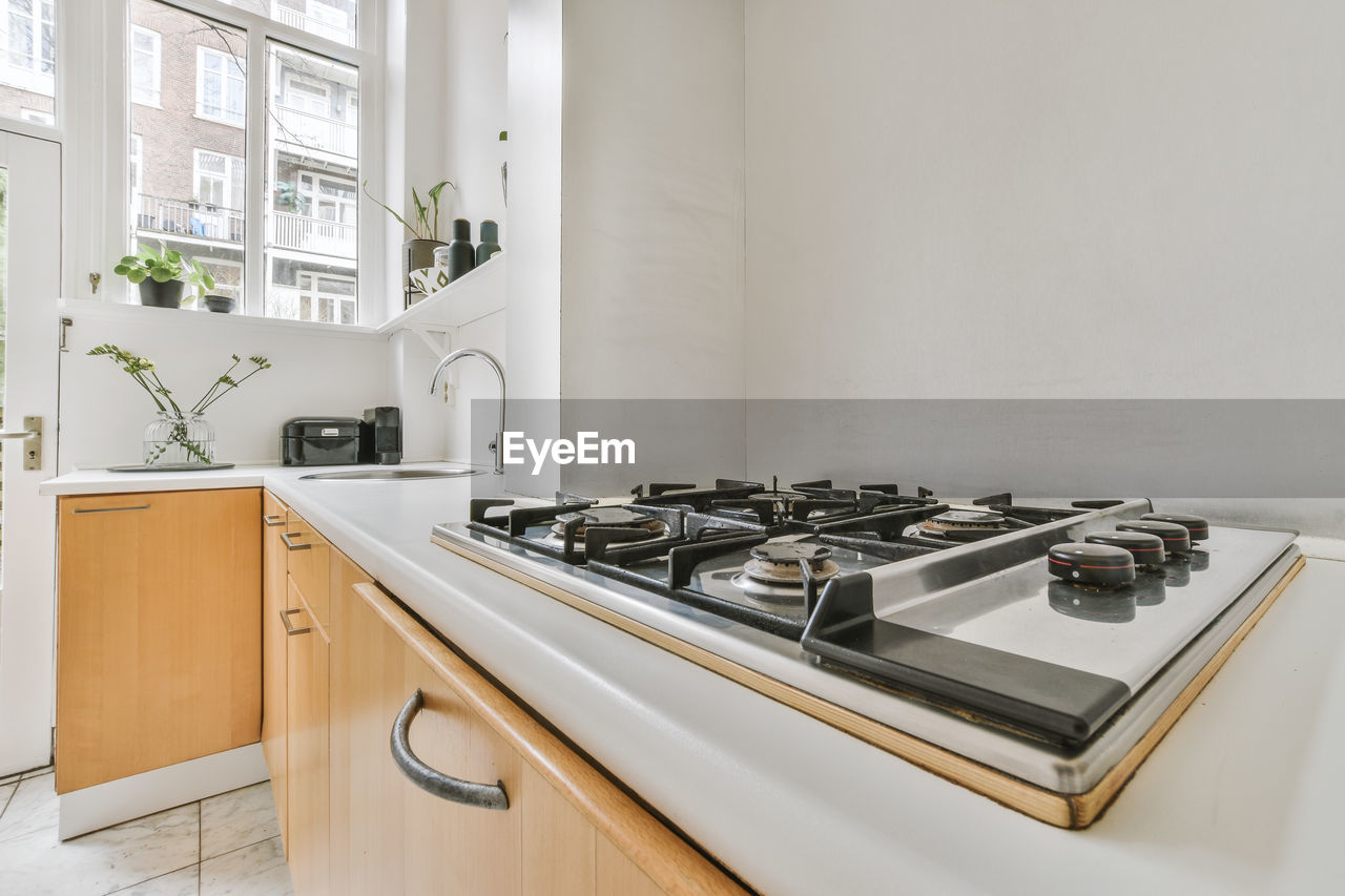 high angle view of food in kitchen