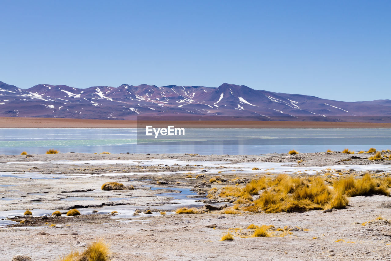 scenic view of mountains against clear sky