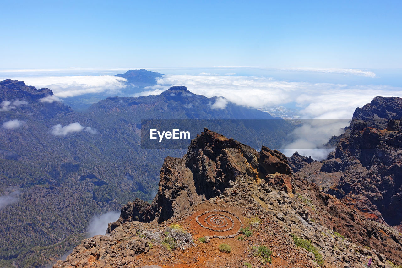 High angle shot of rocky landscape