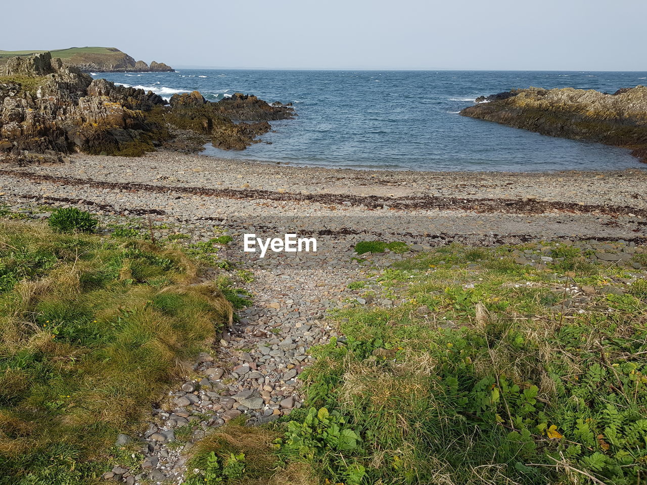 SCENIC VIEW OF SEA AND ROCKS AGAINST SKY