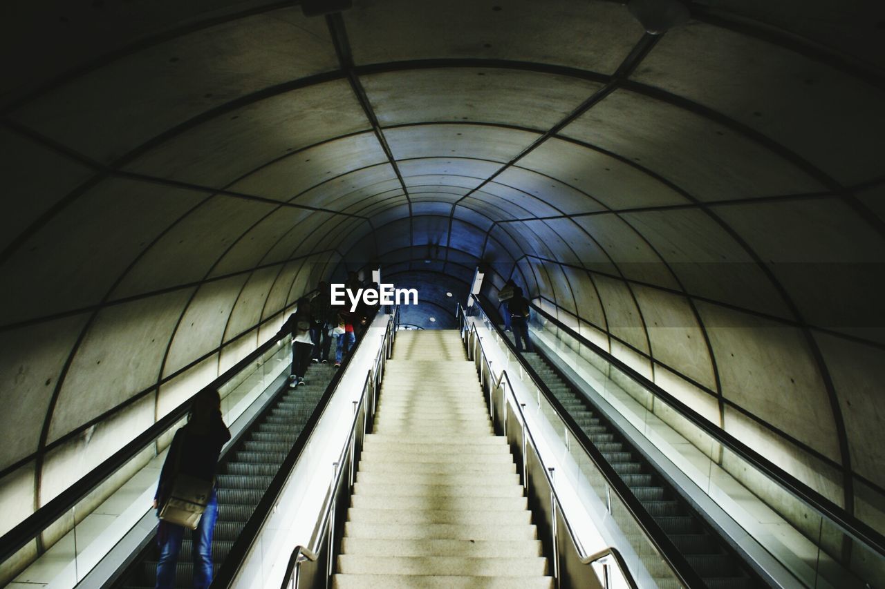 People on escalator