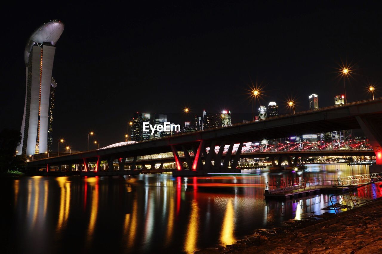 Illuminated city at night