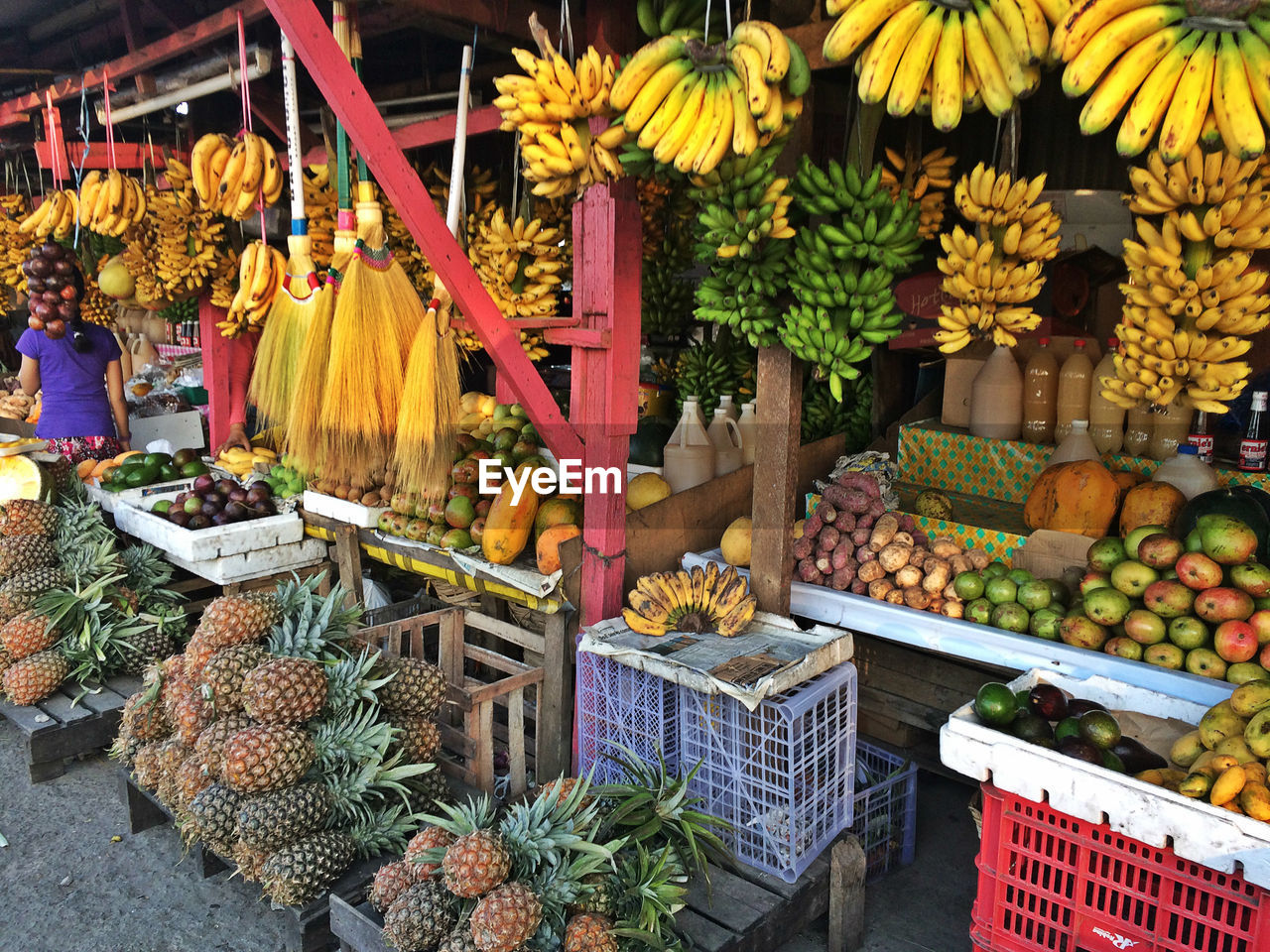 Variety of fruits for sale in market