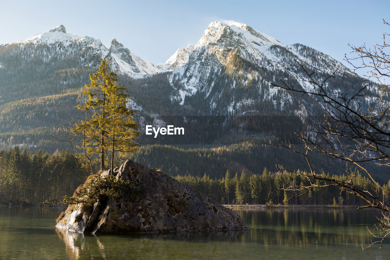 scenic view of snowcapped mountains