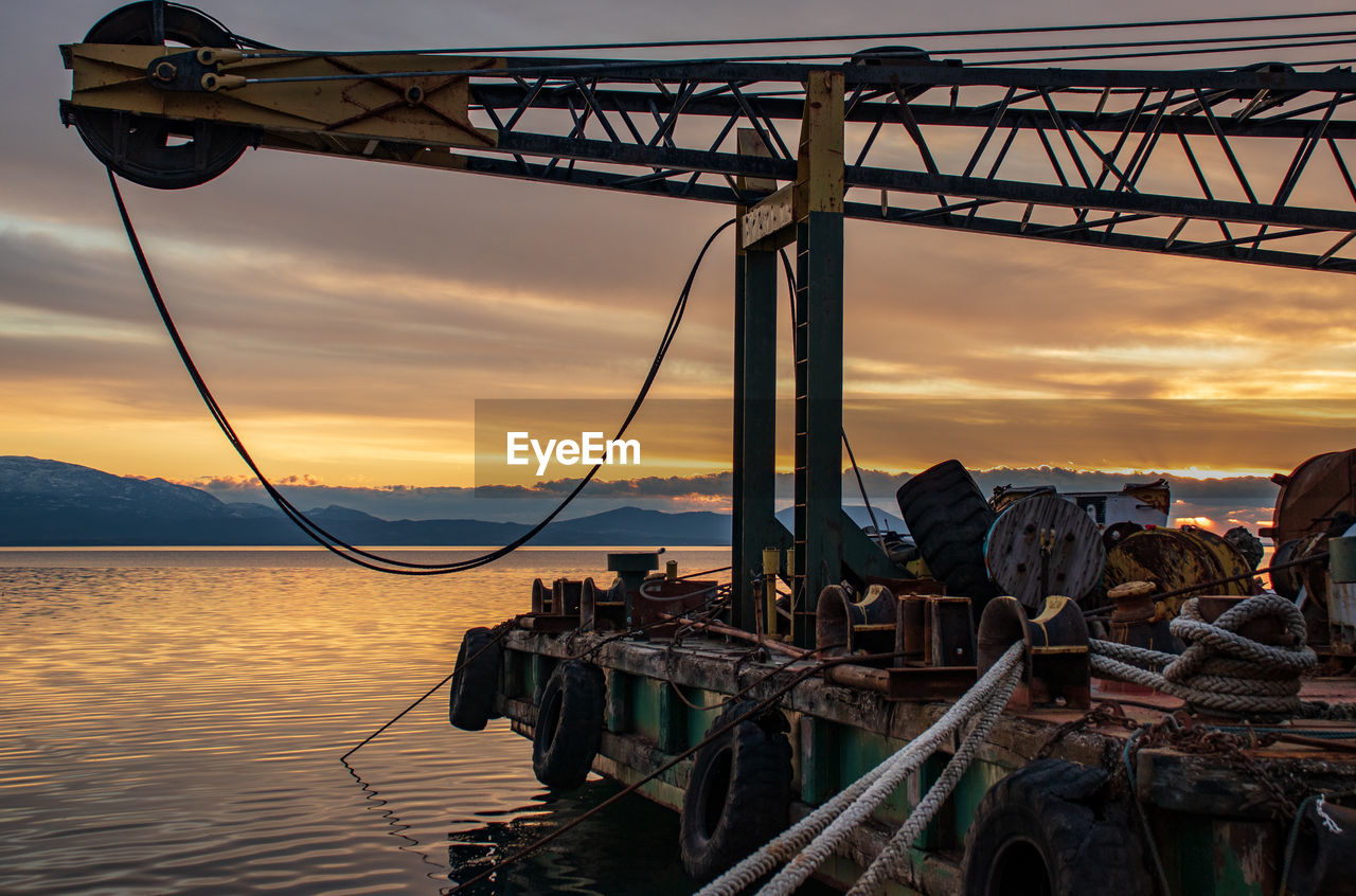 VIEW OF SHIP AT SUNSET