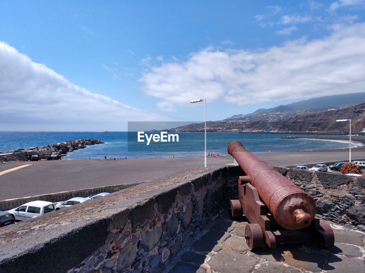 Old canon in fort in la palma