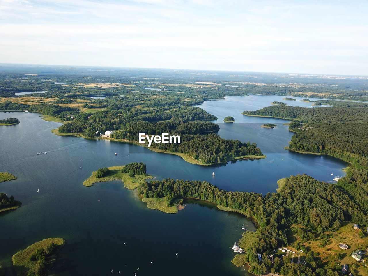 High angle view of landscape against sky
