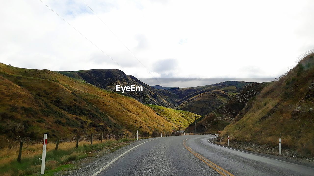 EMPTY ROAD ALONG LANDSCAPE AGAINST SKY