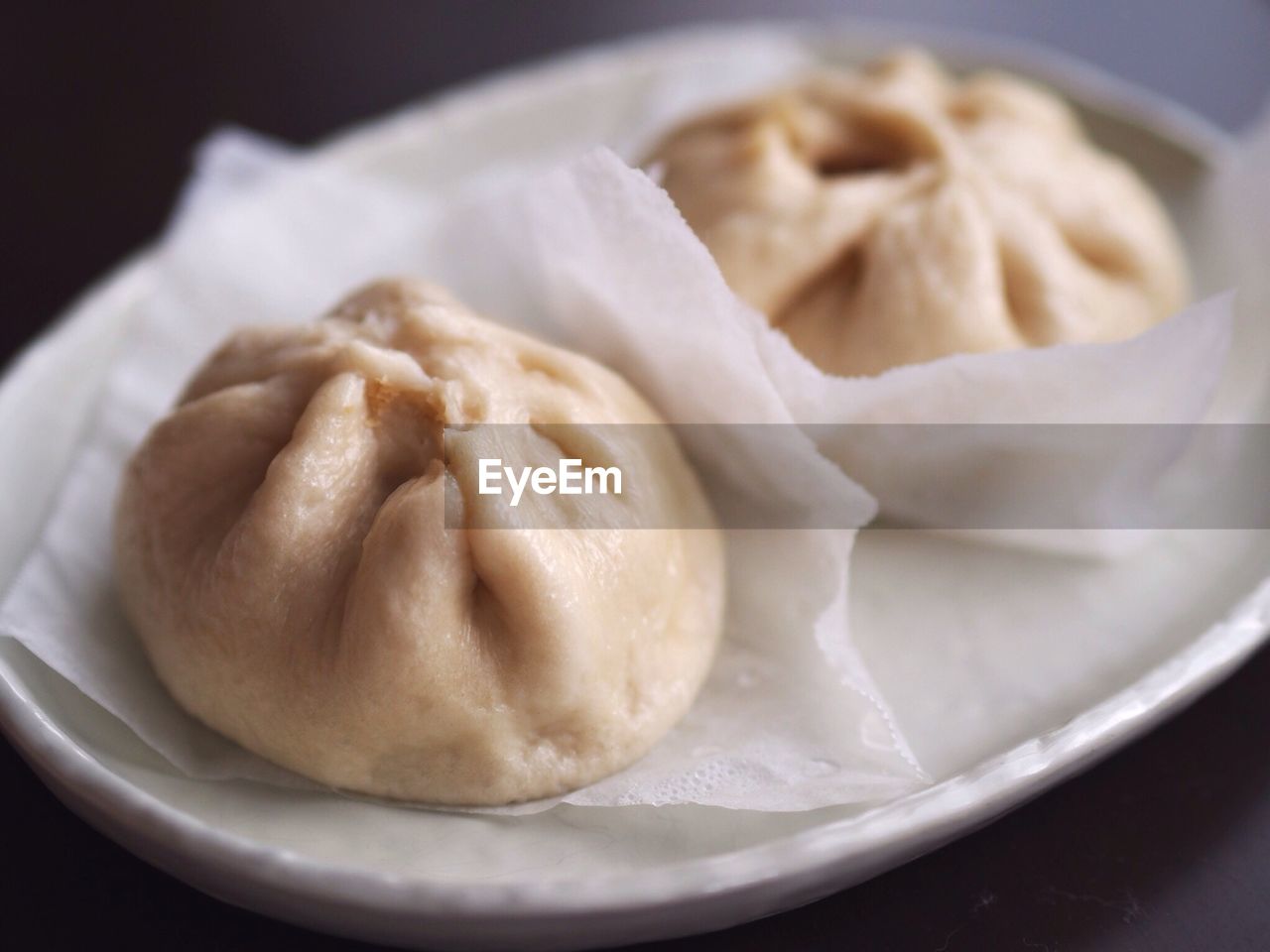 Close-up of dumplings in plate
