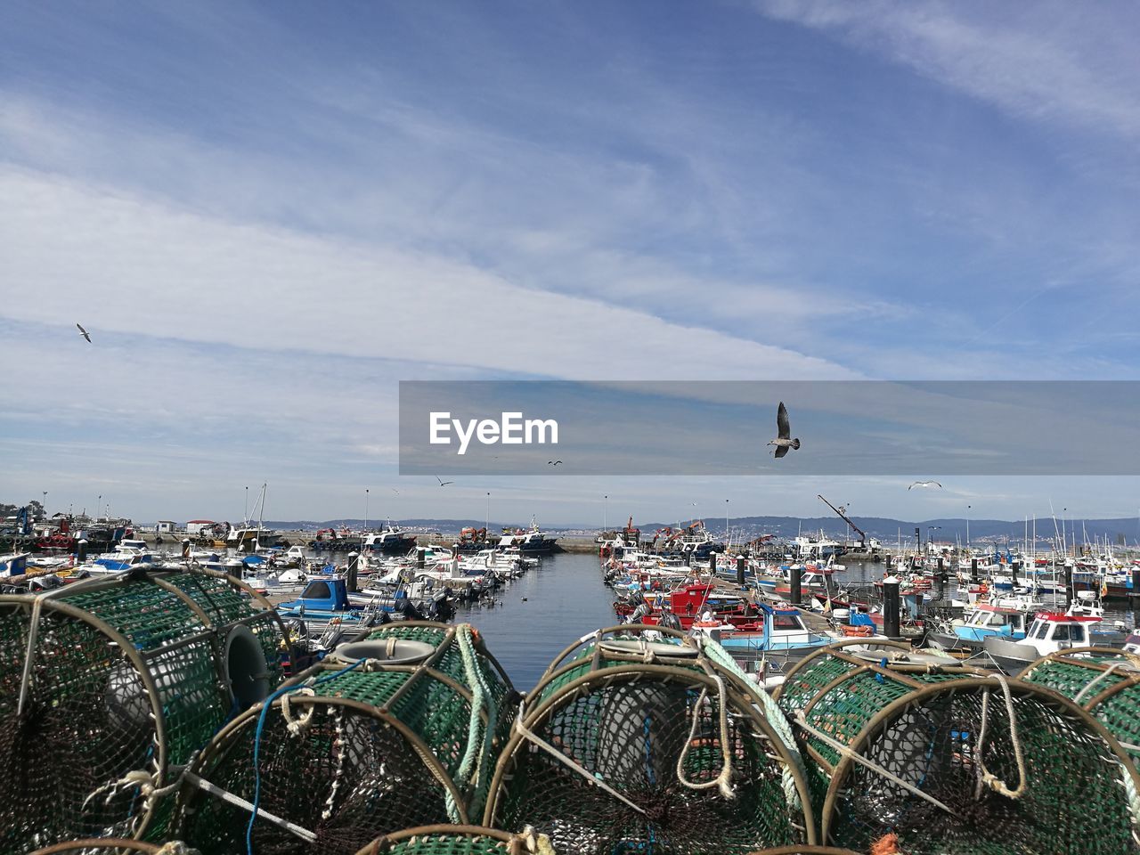 High angle view of harbor